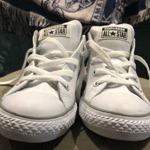 White leather converse. Never worn.